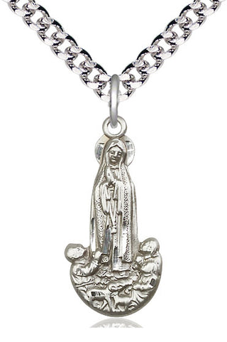 Sterling Silver Our Lady of Fatima Medal | Large