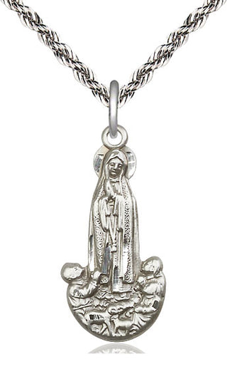 Sterling Silver Our Lady of Fatima Medal | Large