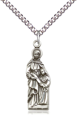 Sterling Silver Saint Ann Medal Catholic Jewelry