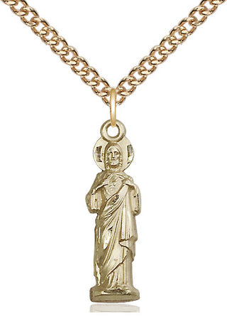 14kt Gold Filled Sacred Heart Medal Catholic Jewelry