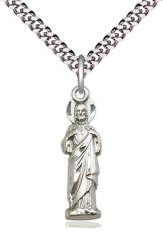 Sterling Silver Sacred Heart Medal Catholic Jewelry