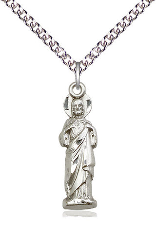 Sterling Silver Sacred Heart Medal Catholic Jewelry