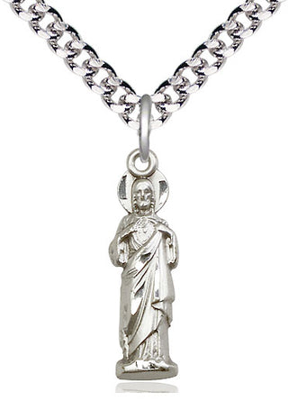 Sterling Silver Sacred Heart Medal Catholic Jewelry