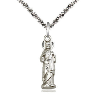 Sterling Silver Sacred Heart Medal Catholic Jewelry
