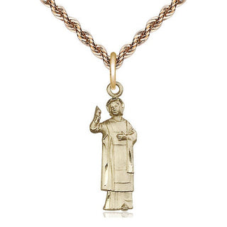 14kt Gold Filled Saint Stephen Medal Catholic Jewelry