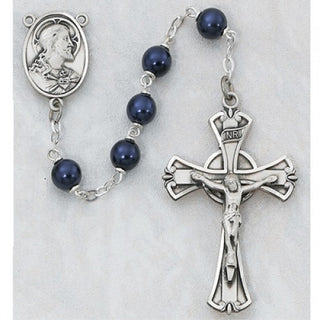 7MM Blue Metallic Rosary