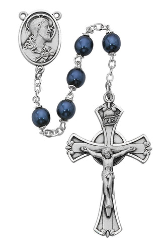 Blue Metallic Rosary 