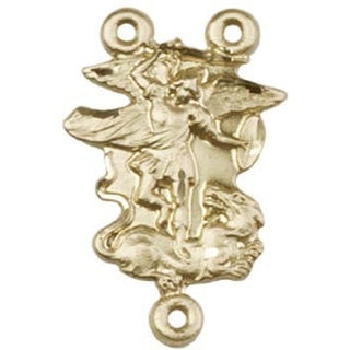 14kt Gold Saint Michael the Archangel Rosary Center Rosary Center