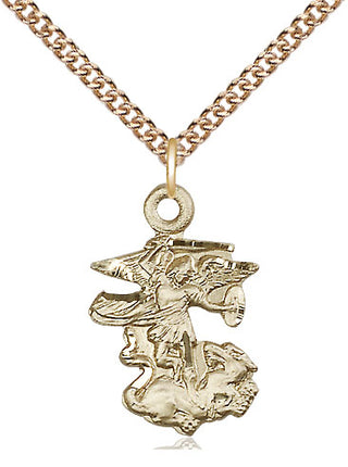 14kt Gold Filled Saint Michael the Archangel Medal | Medium