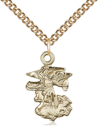 14kt Gold Filled Saint Michael the Archangel Medal | Medium