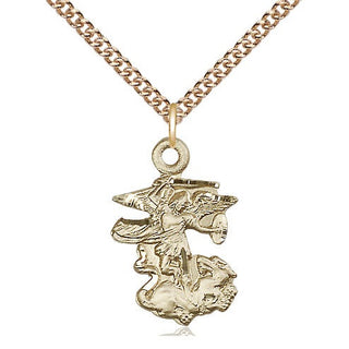 14kt Gold Saint Michael the Archangel Medal