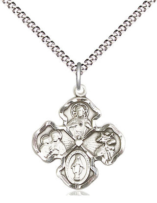 Pewter 4-Way Medal Religious Jewelry