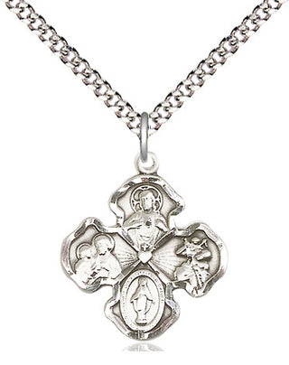 Pewter 4-Way Medal Religious Jewelry