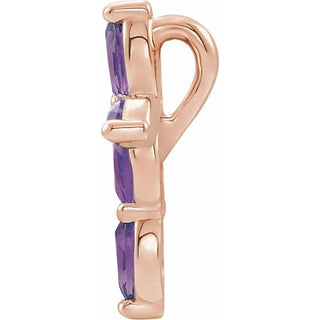14K Rose Lab-Grown Alexandrite Cross Pendant