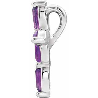 Platinum Natural Amethyst Cross Pendant