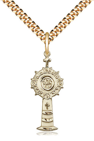 14kt Gold Filled Monstrance Medal Catholic Jewelry