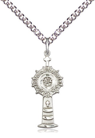 Sterling Silver Monstrance Medal Catholic Jewelry