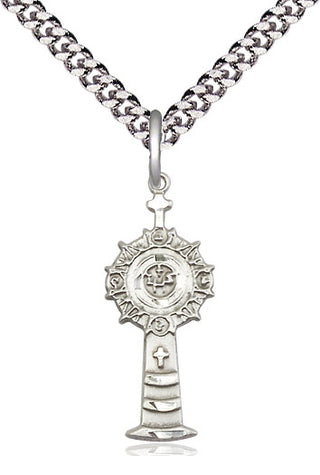 Sterling Silver Monstrance Medal Catholic Jewelry