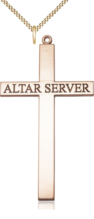 14kt Gold Filled Alter Server Cross Medal Catholic Jewelry