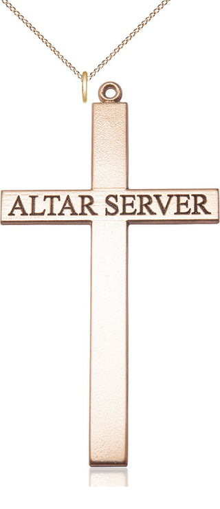 14kt Gold Filled Alter Server Cross Medal Catholic Jewelry