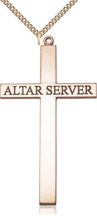 14kt Gold Filled Alter Server Cross Medal Catholic Jewelry