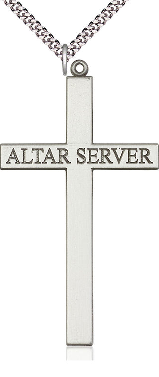 Sterling Silver Alter Server Cross Medal Catholic Jewelry