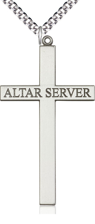 Sterling Silver Alter Server Cross Medal Catholic Jewelry