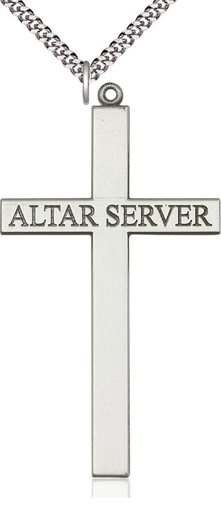 Sterling Silver Alter Server Cross Medal Catholic Jewelry