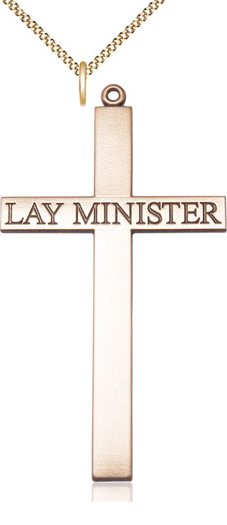 14kt Gold Filled Lay Minister Cross Medal Catholic Jewelry