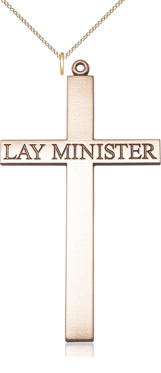 14kt Gold Filled Lay Minister Cross Medal Catholic Jewelry