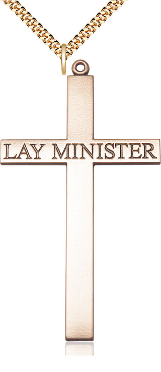 14kt Gold Filled Lay Minister Cross Medal Catholic Jewelry