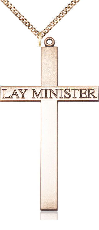 14kt Gold Filled Lay Minister Cross Medal Catholic Jewelry