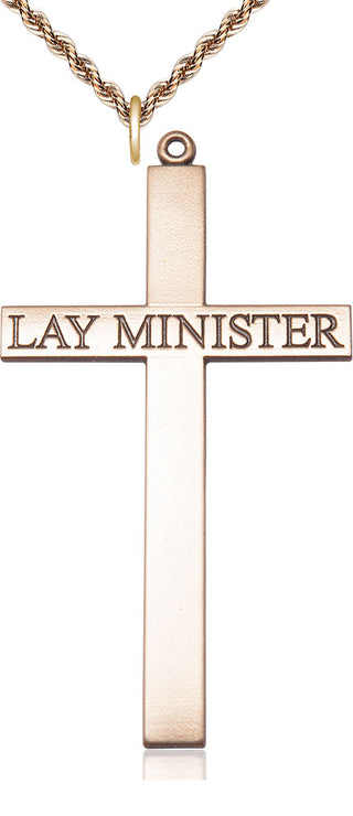 14kt Gold Filled Lay Minister Cross Medal Catholic Jewelry