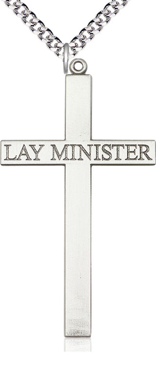 Sterling Silver Lay Minister Cross Medal Catholic Jewelry