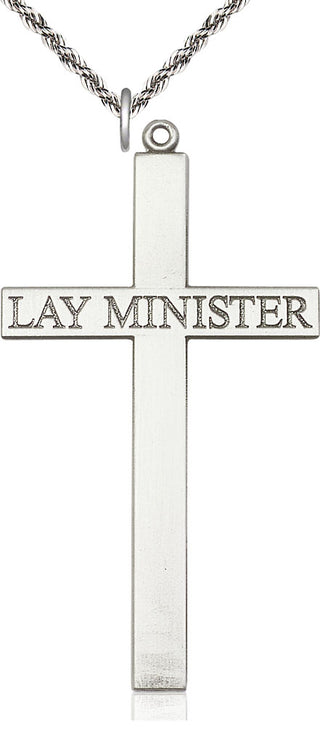 Sterling Silver Lay Minister Cross Medal Catholic Jewelry