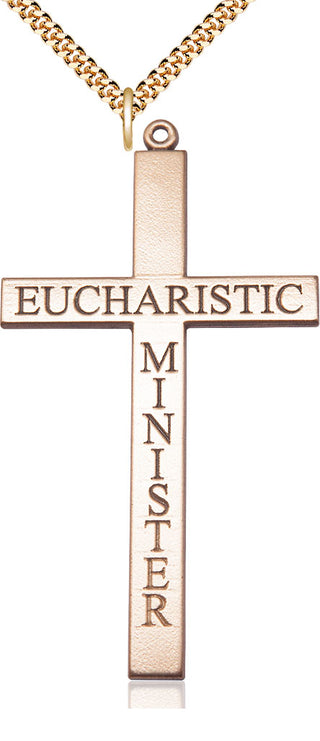 14kt Gold Filled Eucharistic Minister Cross Medal Catholic Jewelry