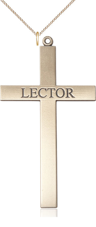 14kt Gold Filled Lector Cross Medal Catholic Jewelry