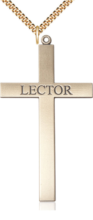 14kt Gold Filled Lector Cross Medal Catholic Jewelry
