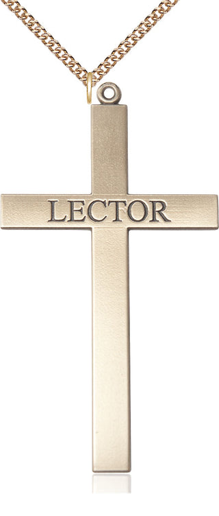 14kt Gold Filled Lector Cross Medal Catholic Jewelry