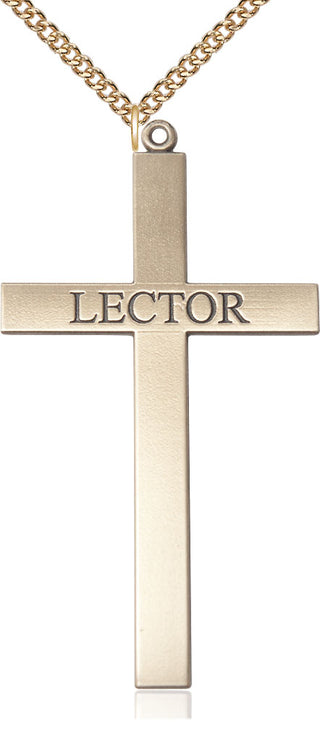 14kt Gold Filled Lector Cross Medal Catholic Jewelry