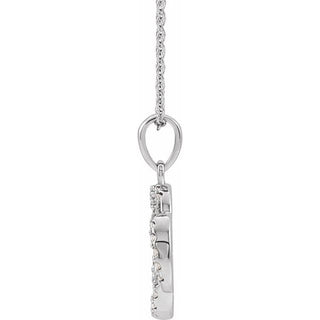 14K White 1/8 CTW Natural Diamond Five-Fold Celtic-Inspired 16-18" Necklace