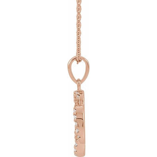 14K Rose 1/8 CTW Natural Diamond Five-Fold Celtic-Inspired 16-18" Necklace