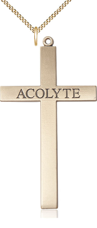 14kt Gold Filled Acolyte Cross Medal Catholic Jewelry