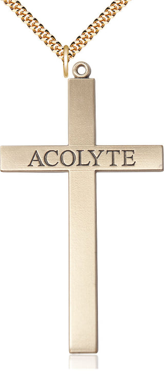 14kt Gold Filled Acolyte Cross Medal Catholic Jewelry