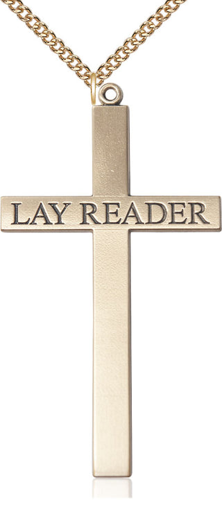 14kt Gold Lay Reader Cross Medal