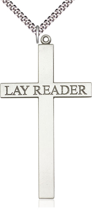 Sterling Silver Lay Reader Cross Medal Catholic Jewelry