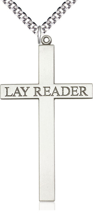 Sterling Silver Lay Reader Cross Medal Catholic Jewelry