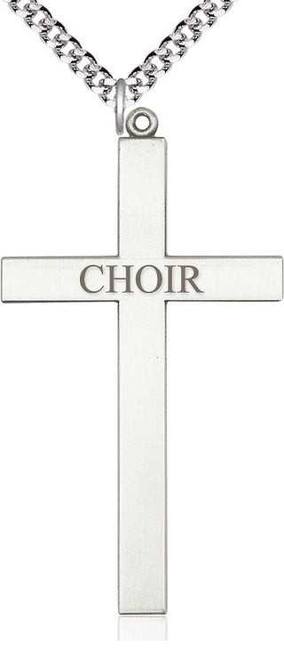 Sterling Silver Choir Cross Medal Catholic Jewelry