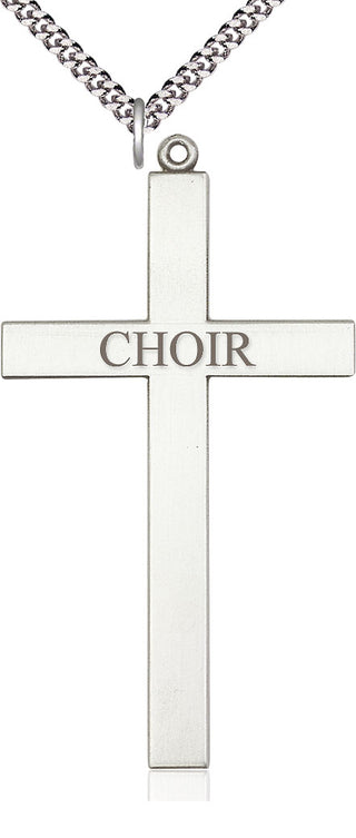 Sterling Silver Choir Cross Medal Catholic Jewelry