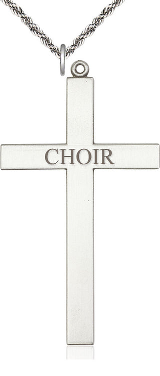 Sterling Silver Choir Cross Medal Catholic Jewelry